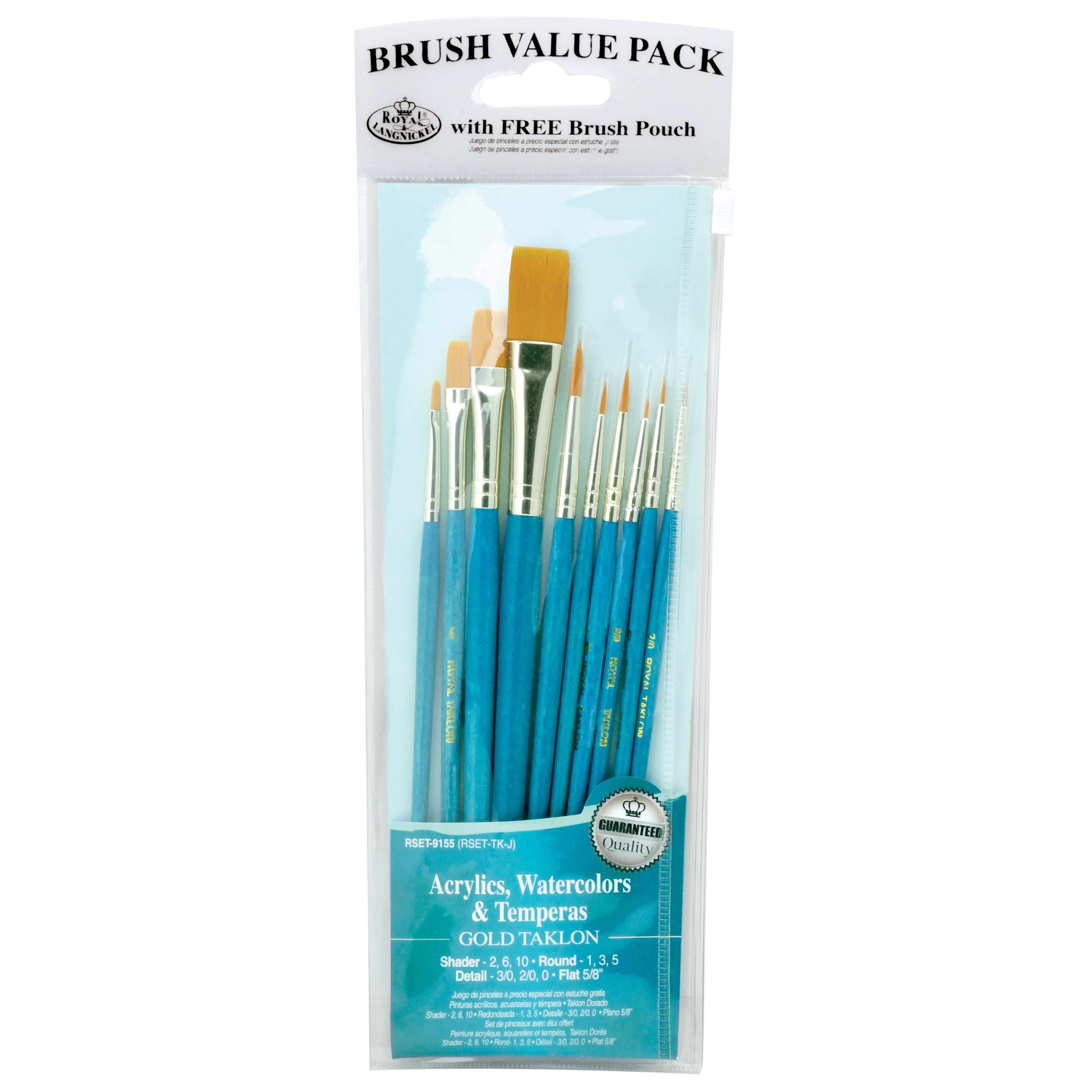 Royal & Langnickel-Gold Taklon Value 10-Pack Brush Set