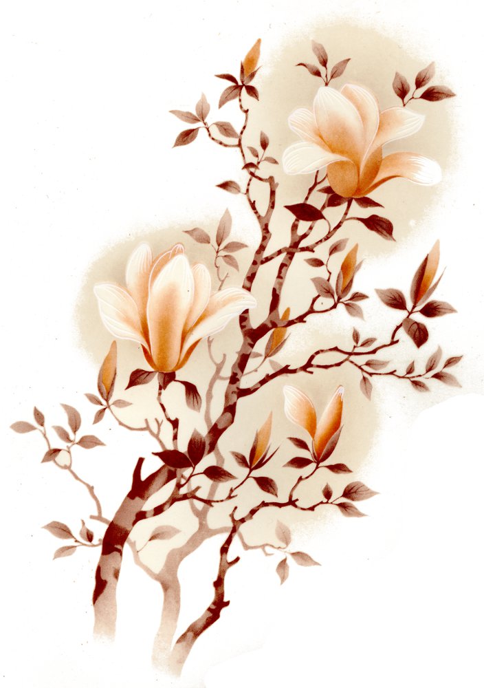 Magnolia Flower Mixer Decals Watercolor Floral Decals