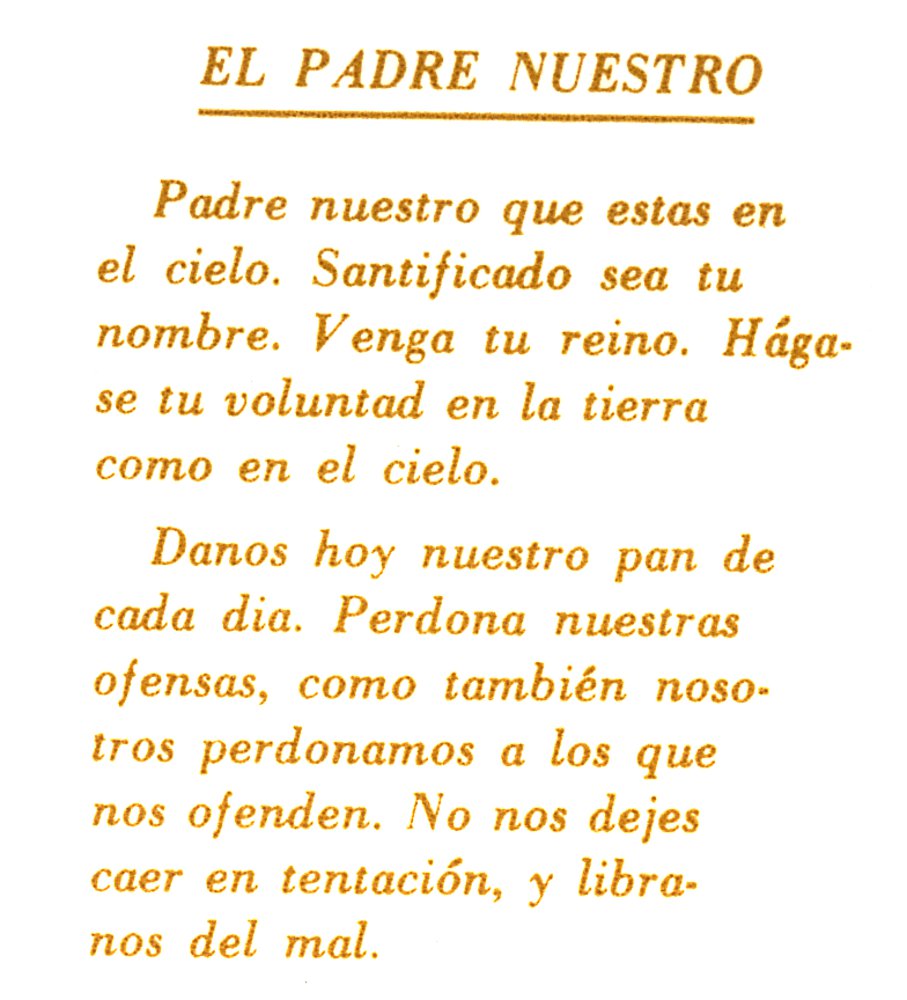 Virma decal 0066-mug wrap sayings-El Padre Nuestro (Lord's Prayer) in  spanish GOLD