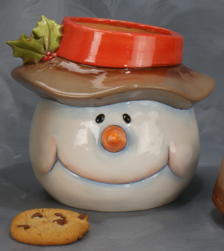 PackerWare Blow-Mold Snowman Cookie Jar/Storage Container - Annie