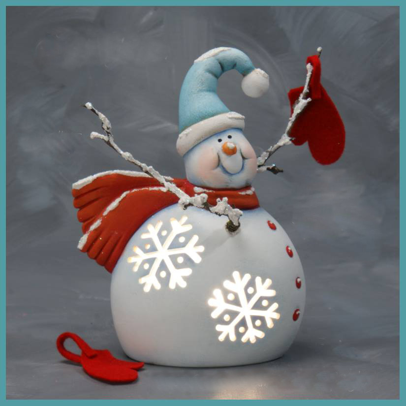 Small Snowman with Scarf - Silicone Mold –