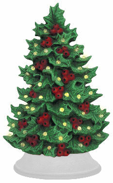 Green Holly Leaf Ceramic Christmas Tree Bulbs - The Vermont Country Store